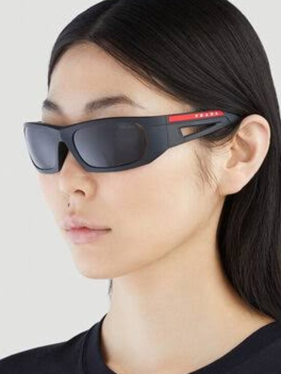 Prada Linea Rossa PS02YS 1BO06F Unisex Black Gray Sport Sunglasses Authentic NEW main image 4